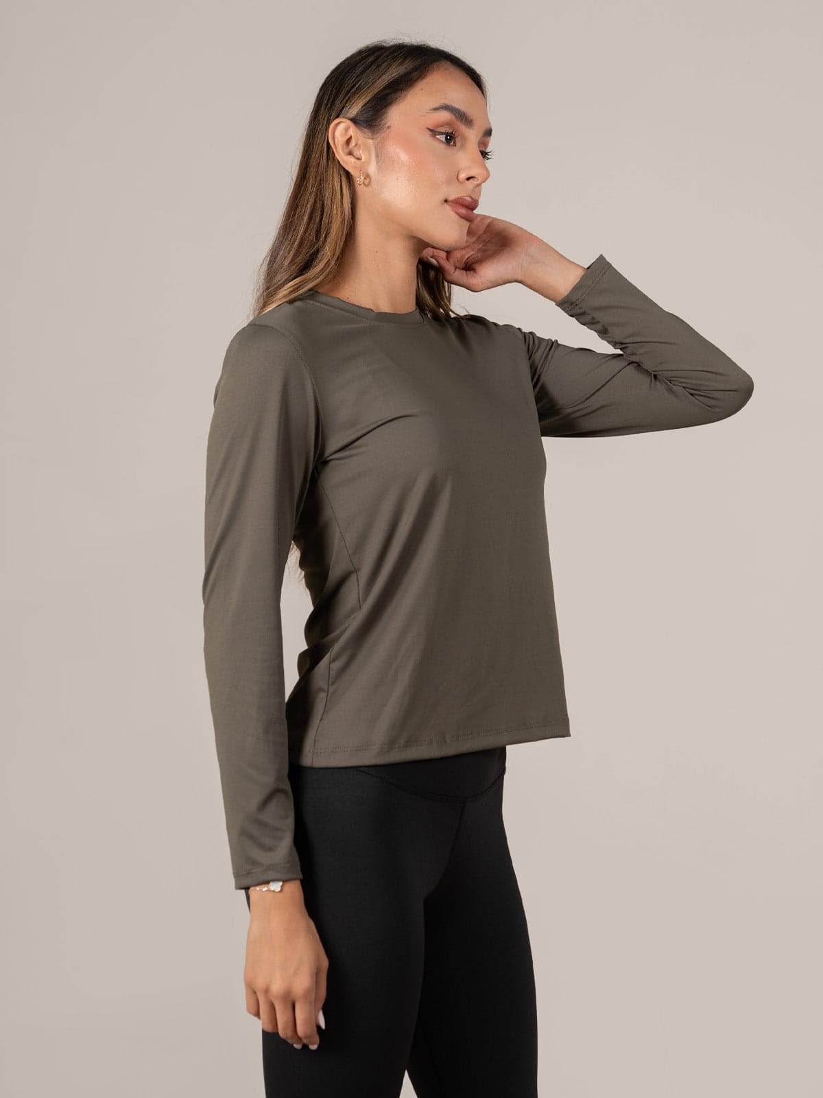 Buzo Basico Femenino Ibiza Gris Oliva - imagen 2