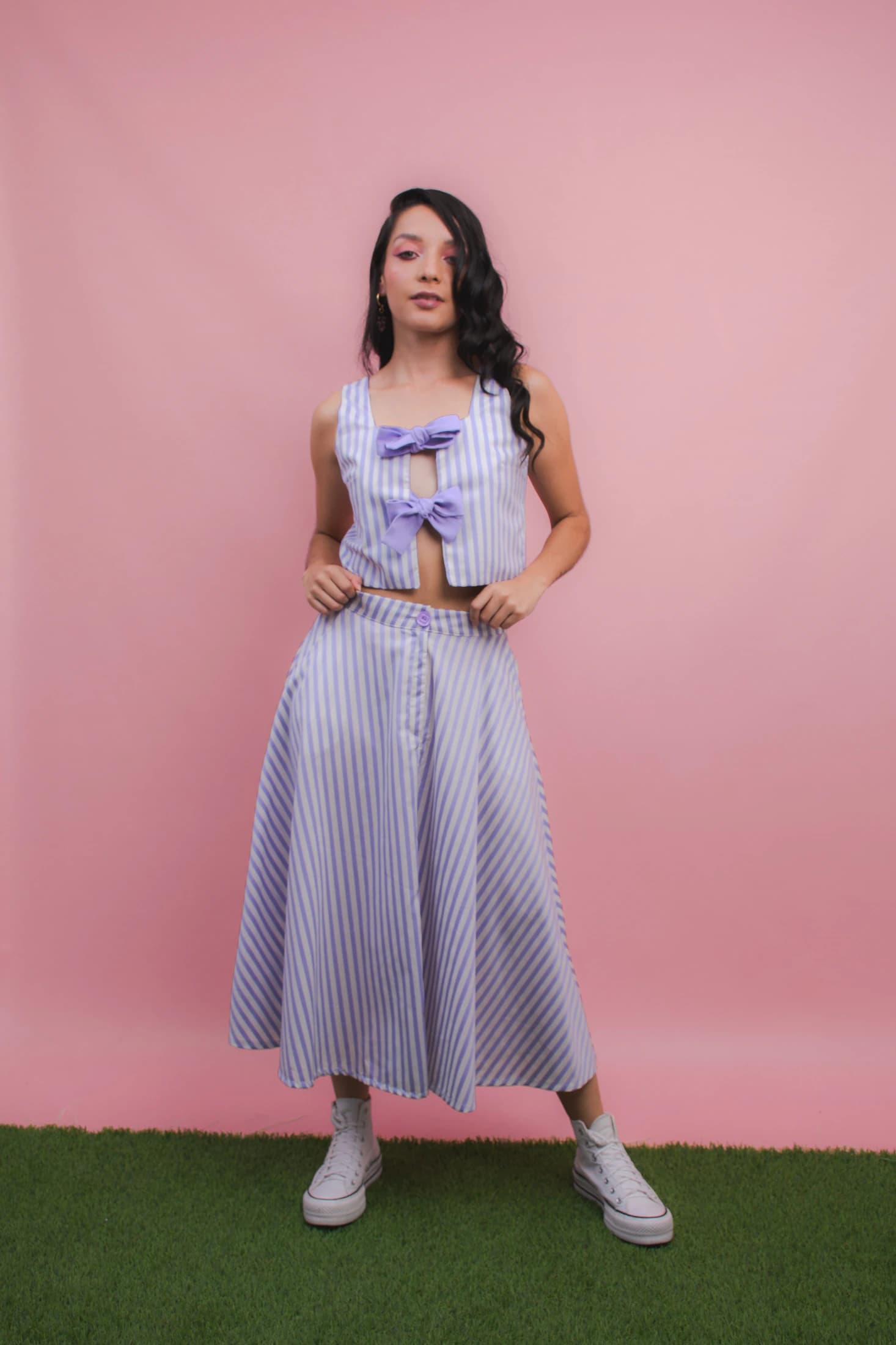 Falda Stripe Lila - imagen 1