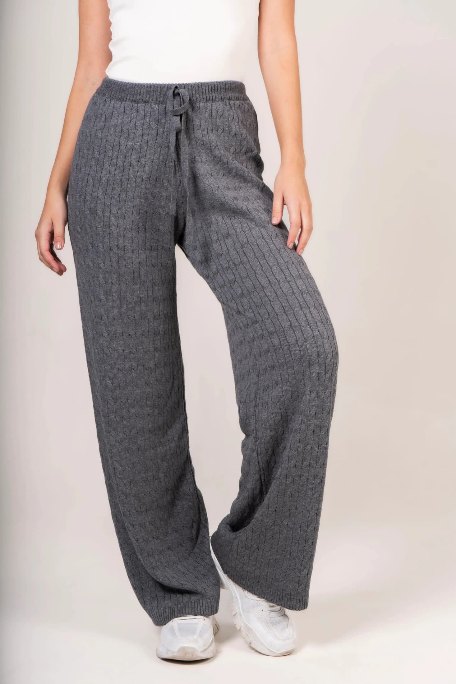 Pantalón Trenzado Mujer Gris - imagen 4