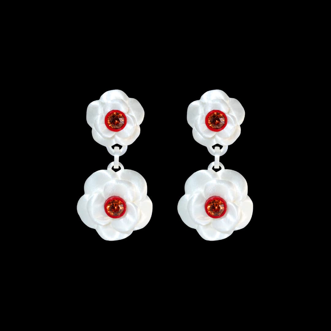 ARETES DOBLE CAMELIA - imagen 1