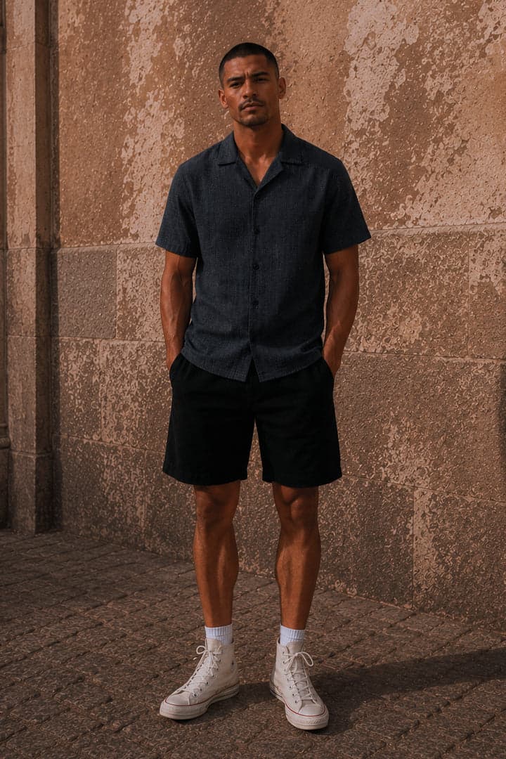 Camisa ligera gris rayas grises