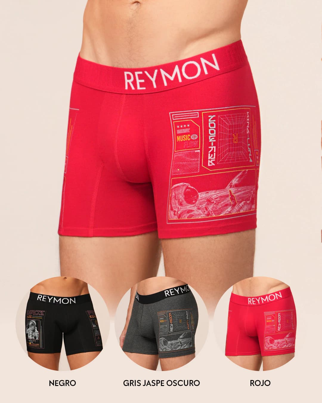 Trio boxer semilargo Algodón ESTAMPADO Ref.3116 - imagen 4