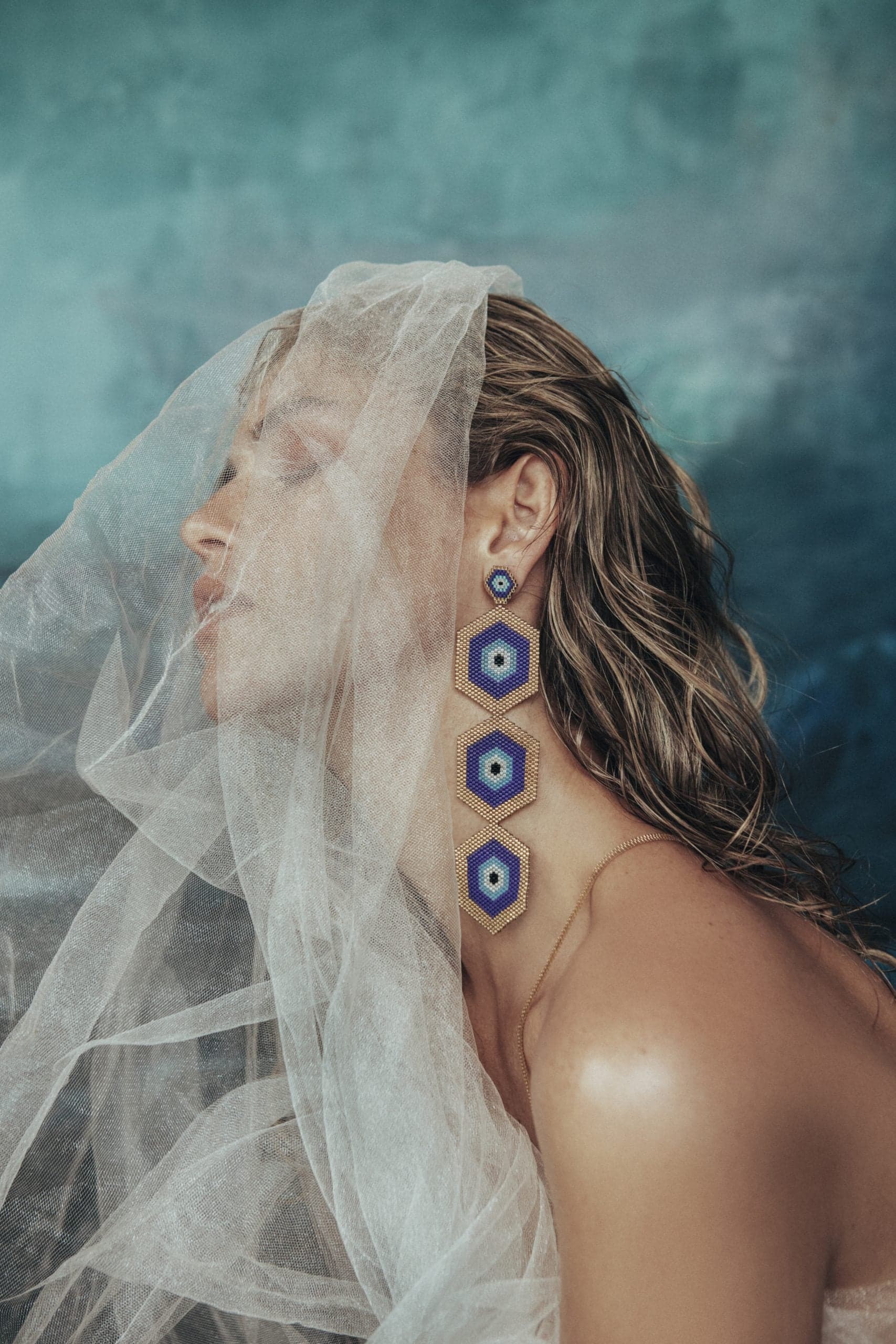 Aretes Tres Horus Mar Dorado - imagen 2