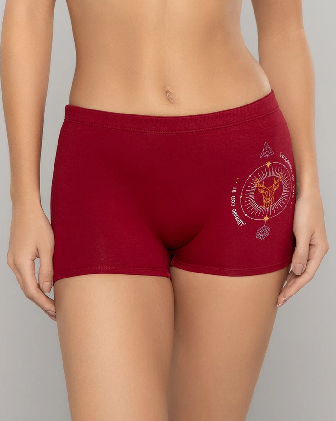 Boxer Largo Tiro Alto en Algodón Estampado para Mujer Ref. 8012 - imagen 9