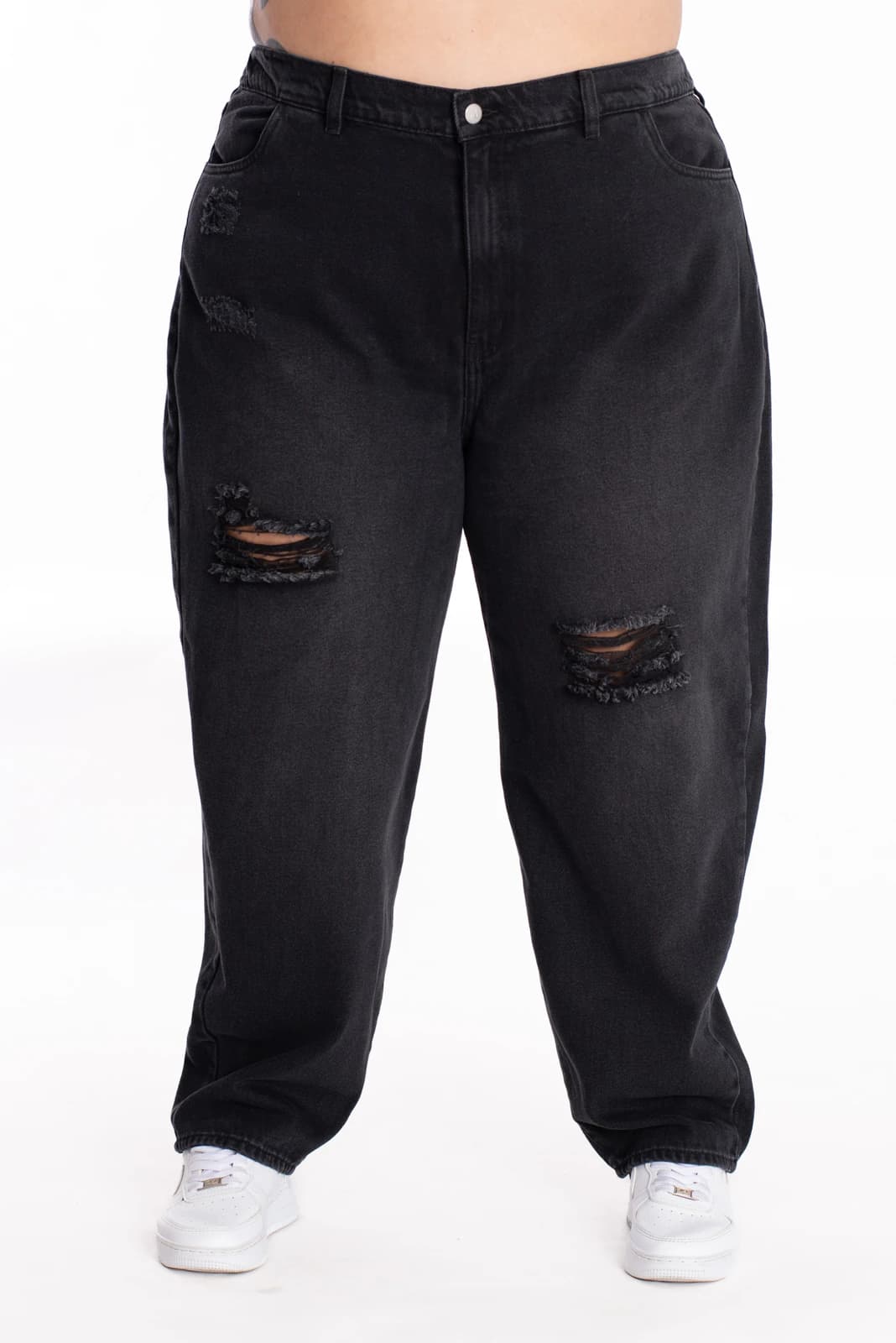 Jean Boyfriend Negro Rotos 413 - imagen 4