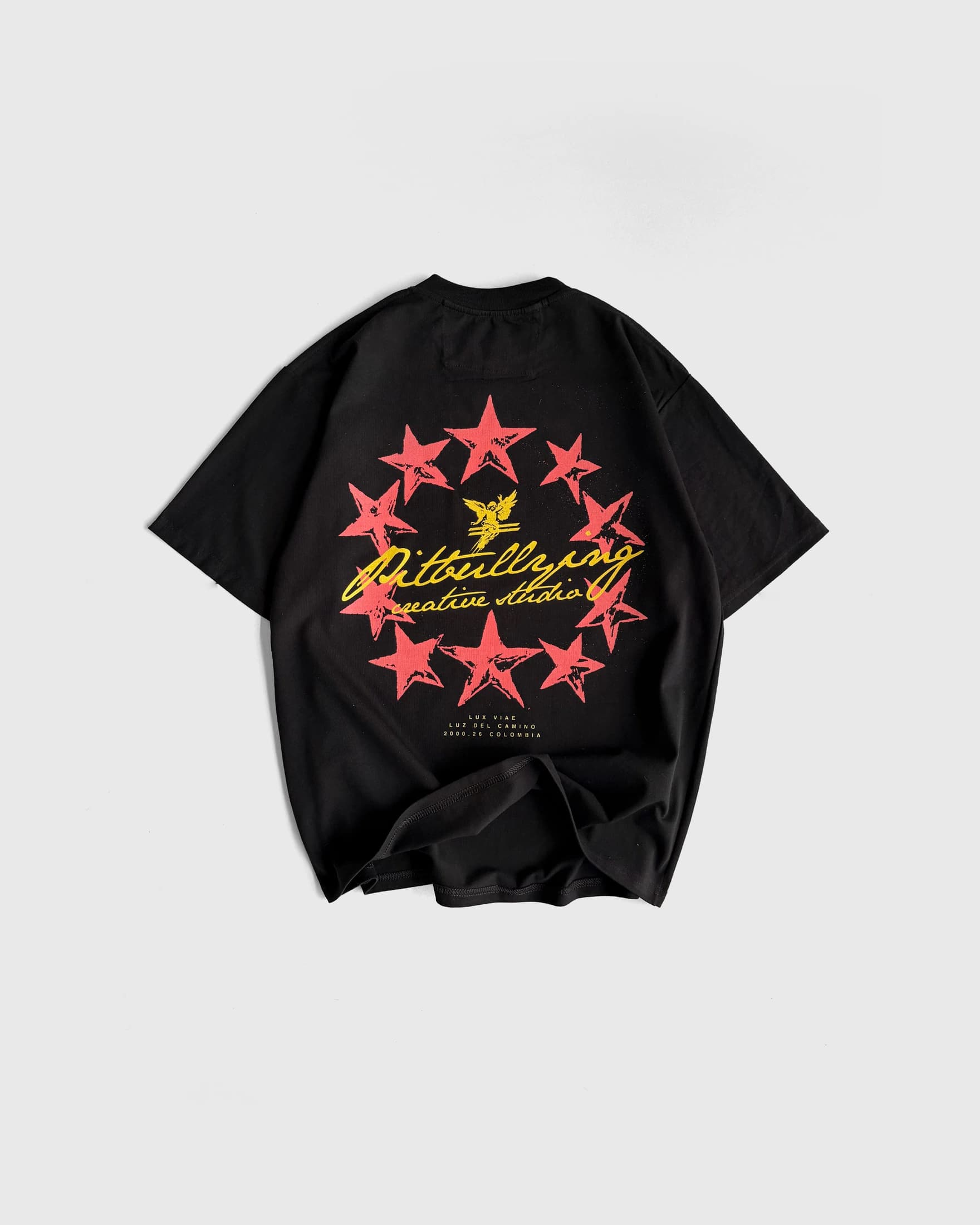 Camiseta Oversize Negra Star Angel