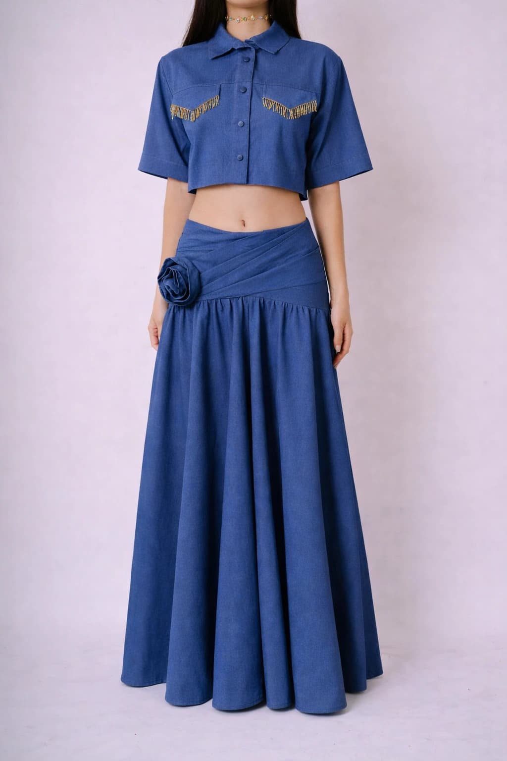 Denim Maxi skirt