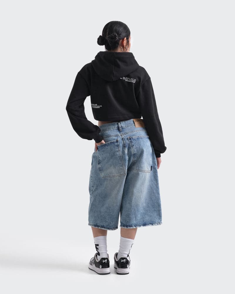 Crop Hoodie Negro Rebels - imagen 7