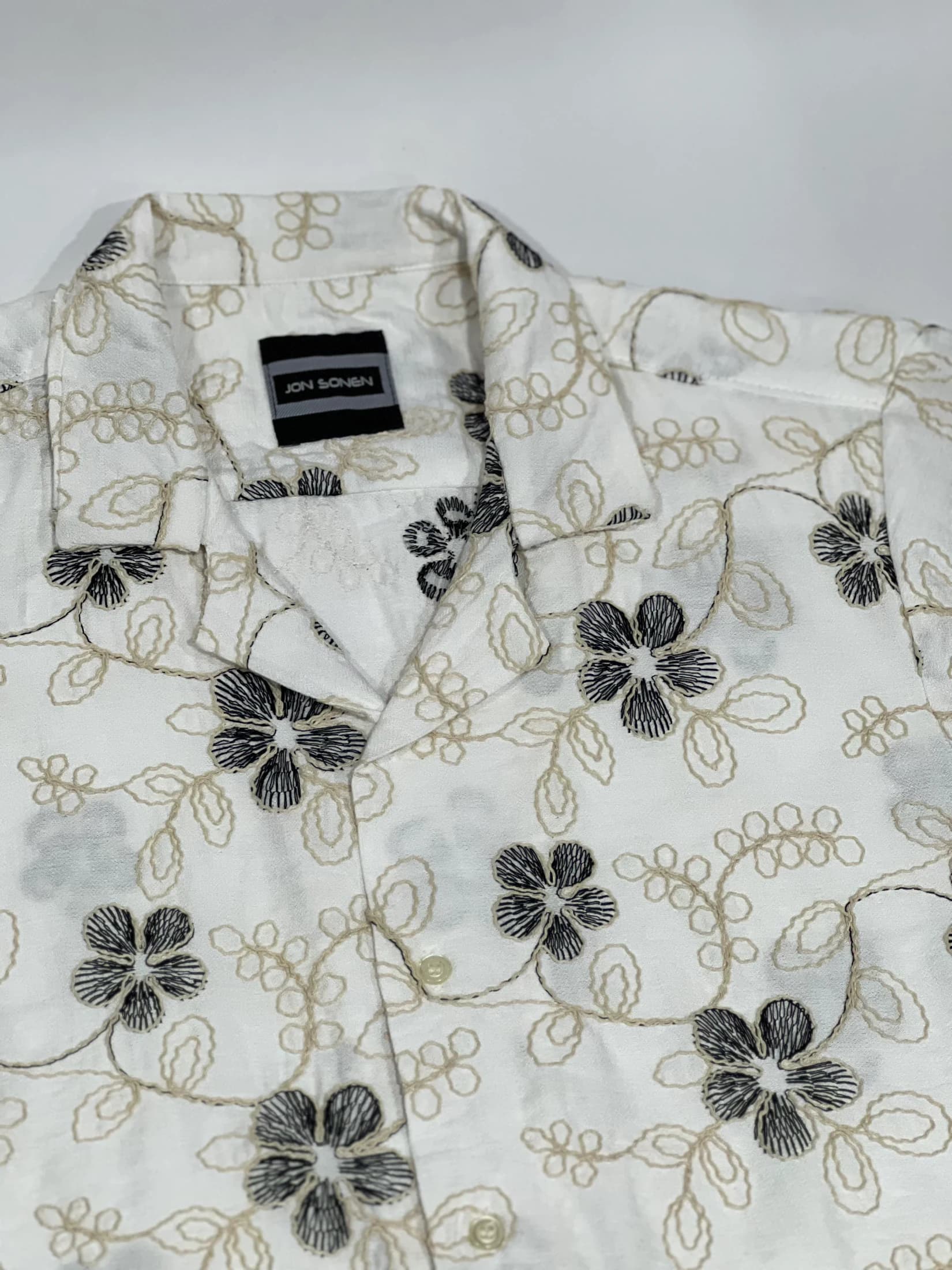 Camisa bordada manga corta para hombre Jon Sonen 027225065 - imagen 3