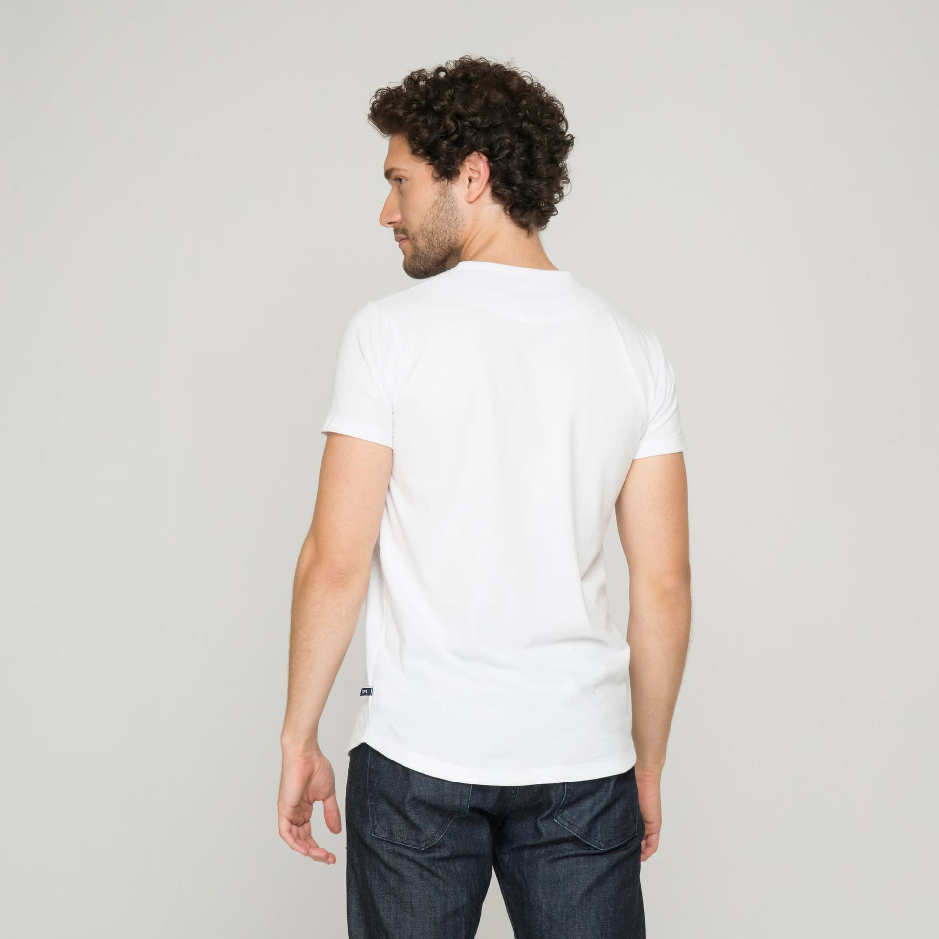 Camiseta Henley Algodón Blanco - imagen 3