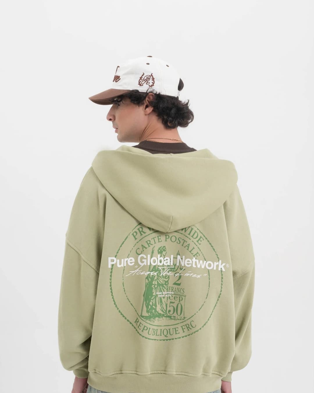 ACROSS THE LINES GREEN ZIP HOODIE - imagen 3