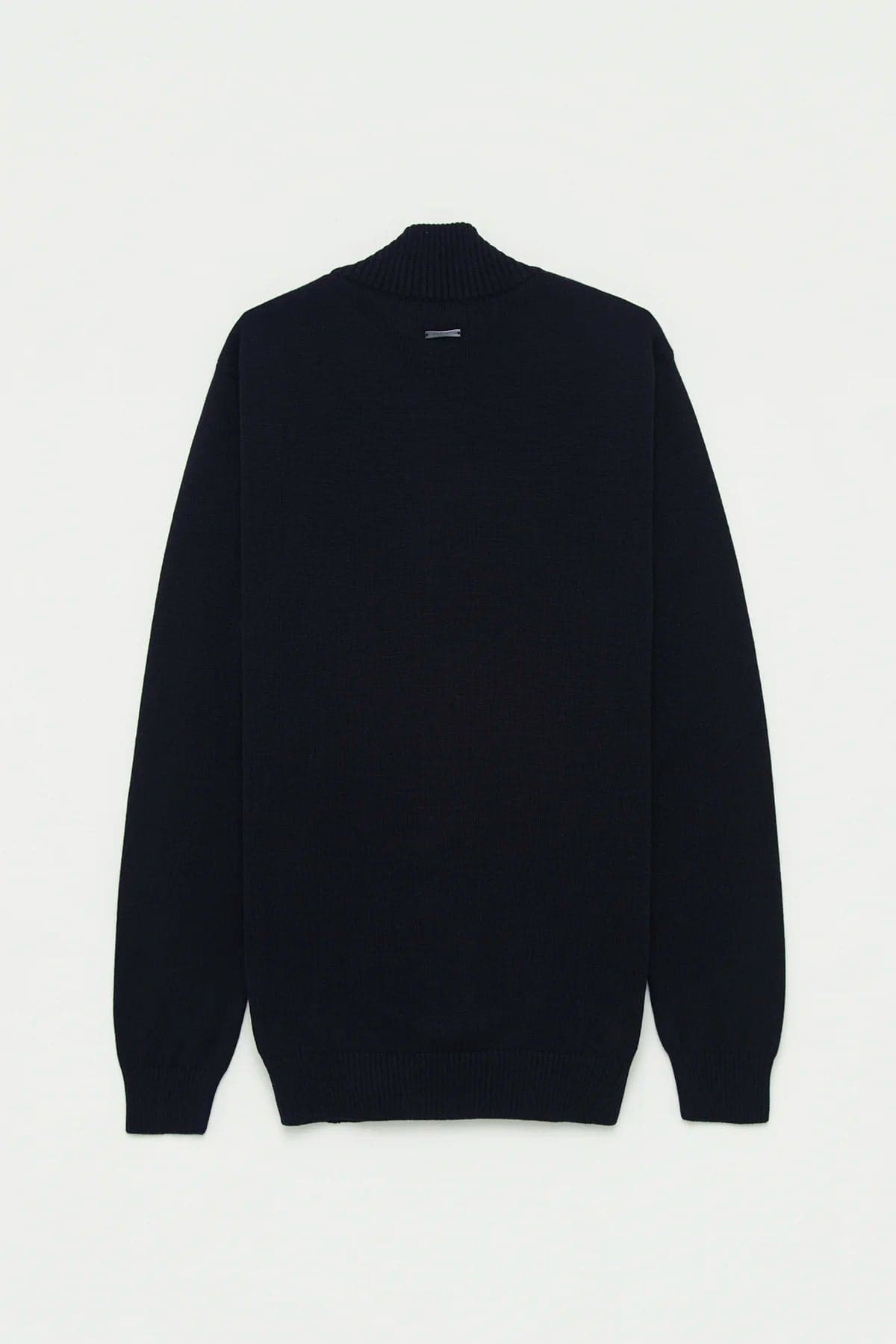 Chaqueta Punto Cierre Contraste Algodón Azul Oscuro - imagen 4