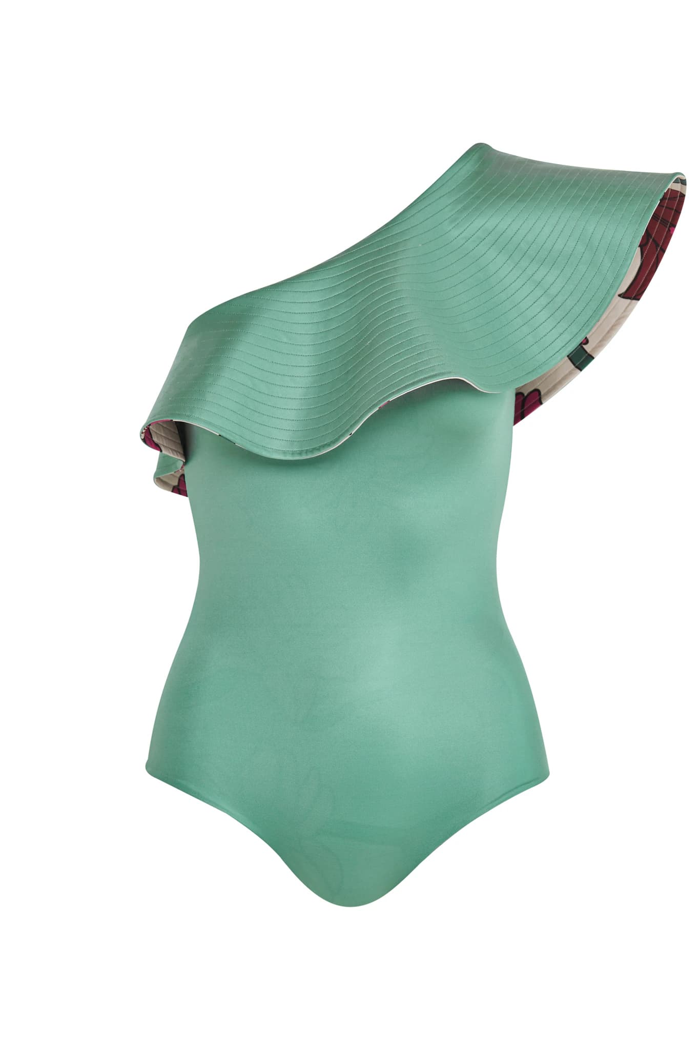 Tucan One Piece / Beige Fuchsia Flowers-Mint - imagen 4