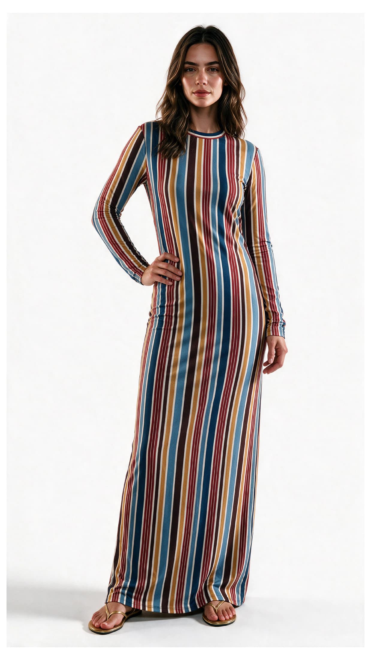 Vestido largo Budana Stripes