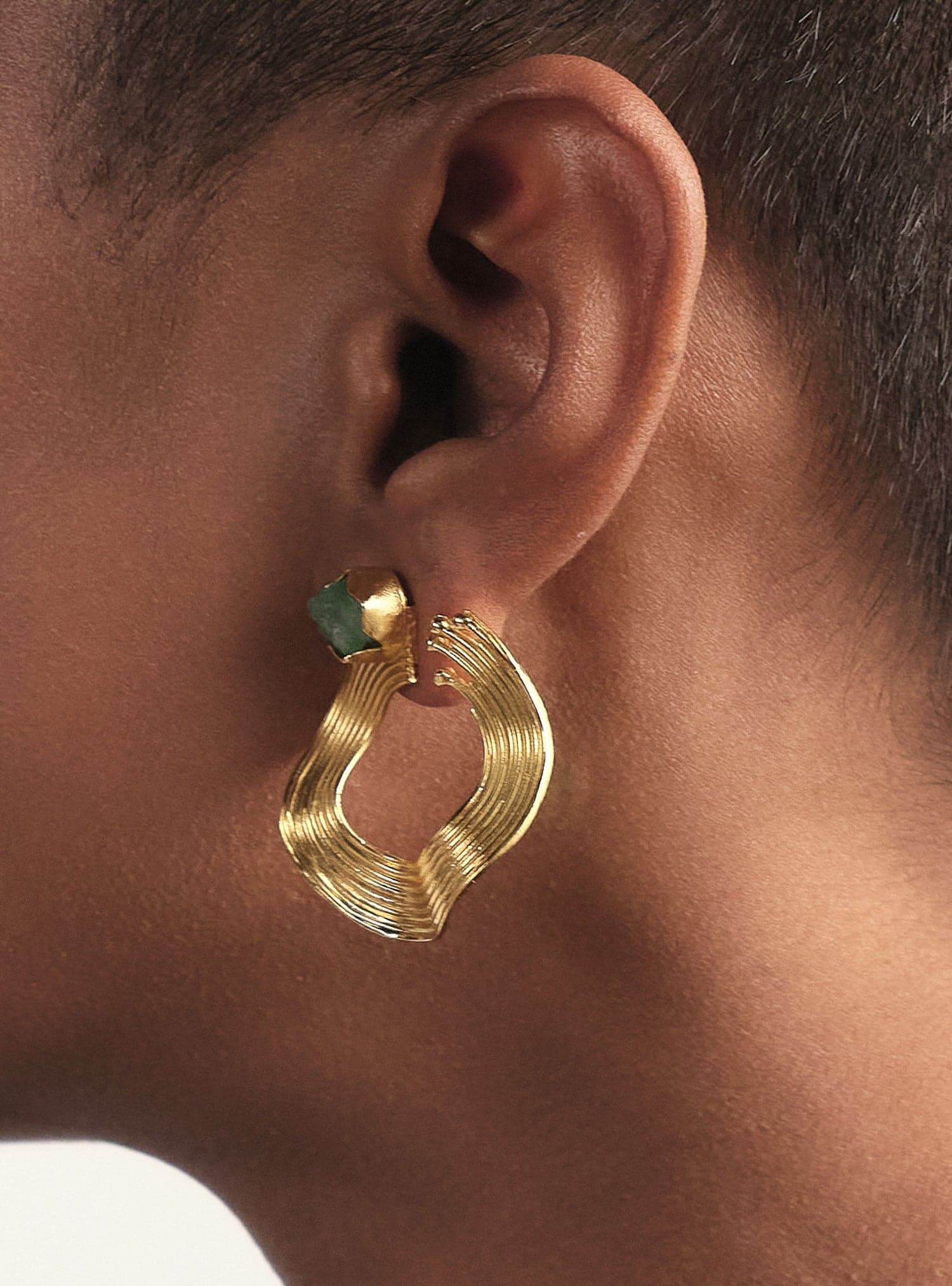 Aretes Opened Emerald Waves - imagen 3