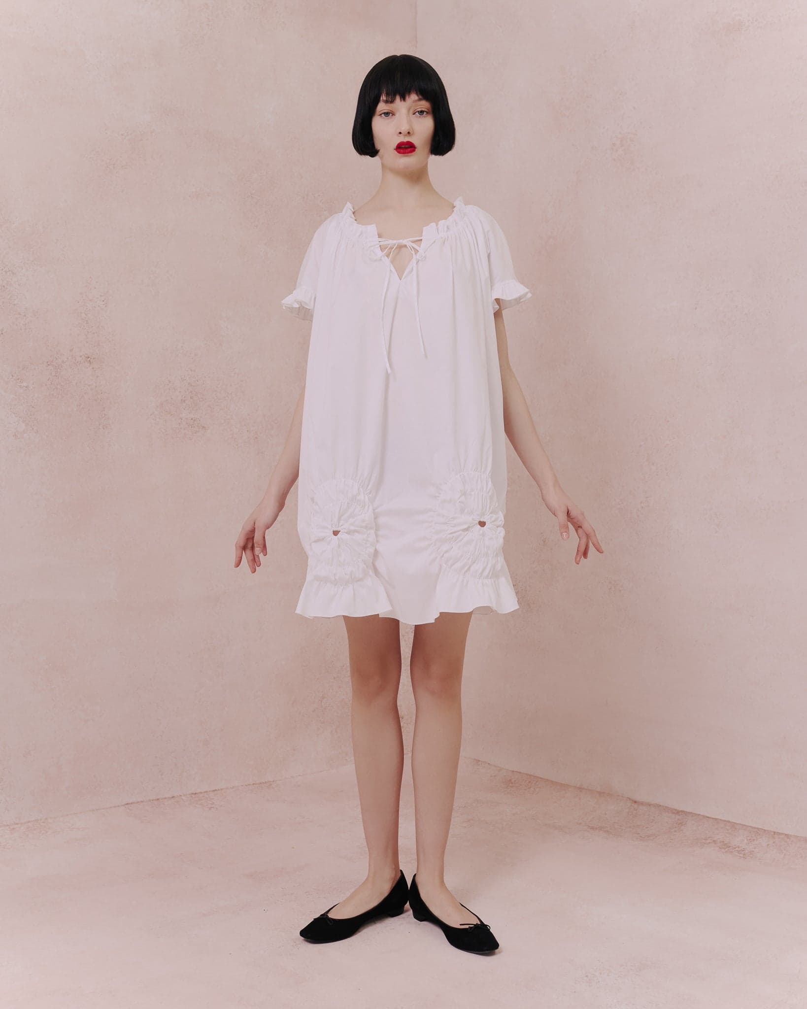 Ruched Cotton Tunic Shirt