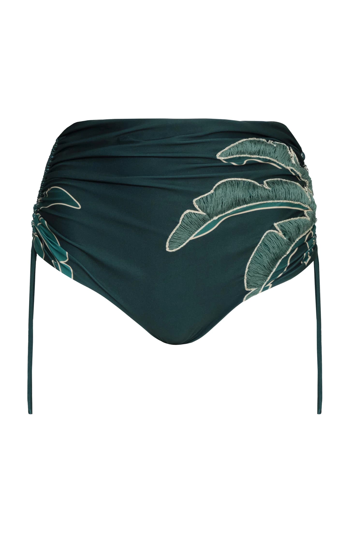 Victoria Hand Embroidered Bottom / Aquamarine Palms - Metallic Mint - imagen 1