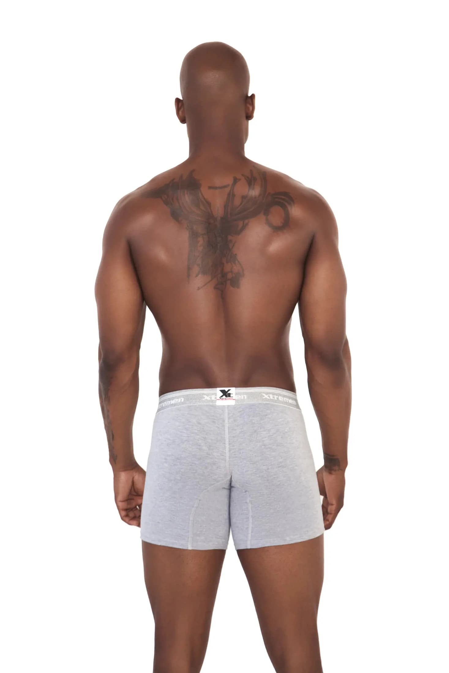 BOXER LARGO CON ABERTURA EN BRAGUETA GRIS JASPE - imagen 2