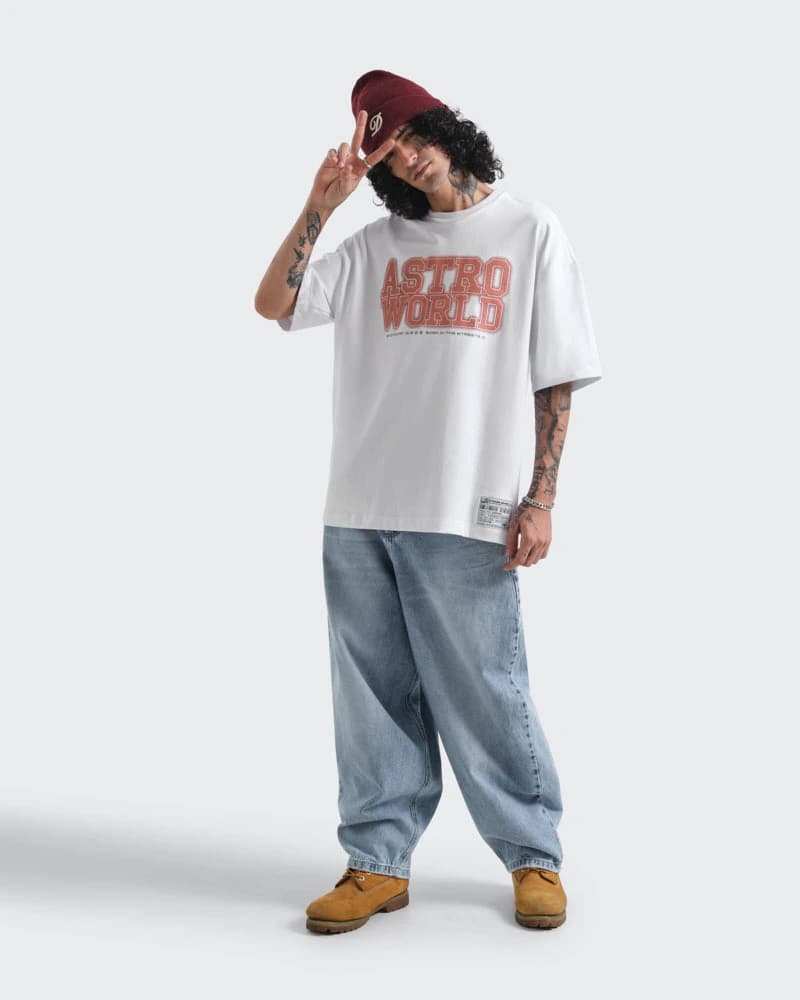 Camiseta Blanca Oversize Astro World - imagen 8