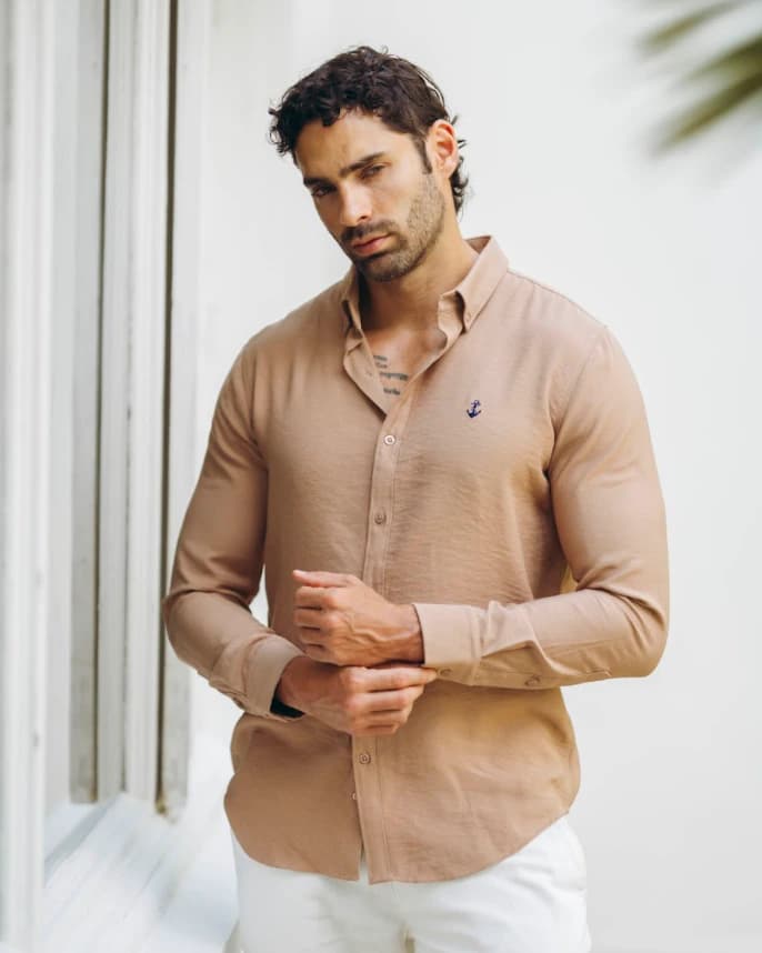 Camisa Camel en rayón