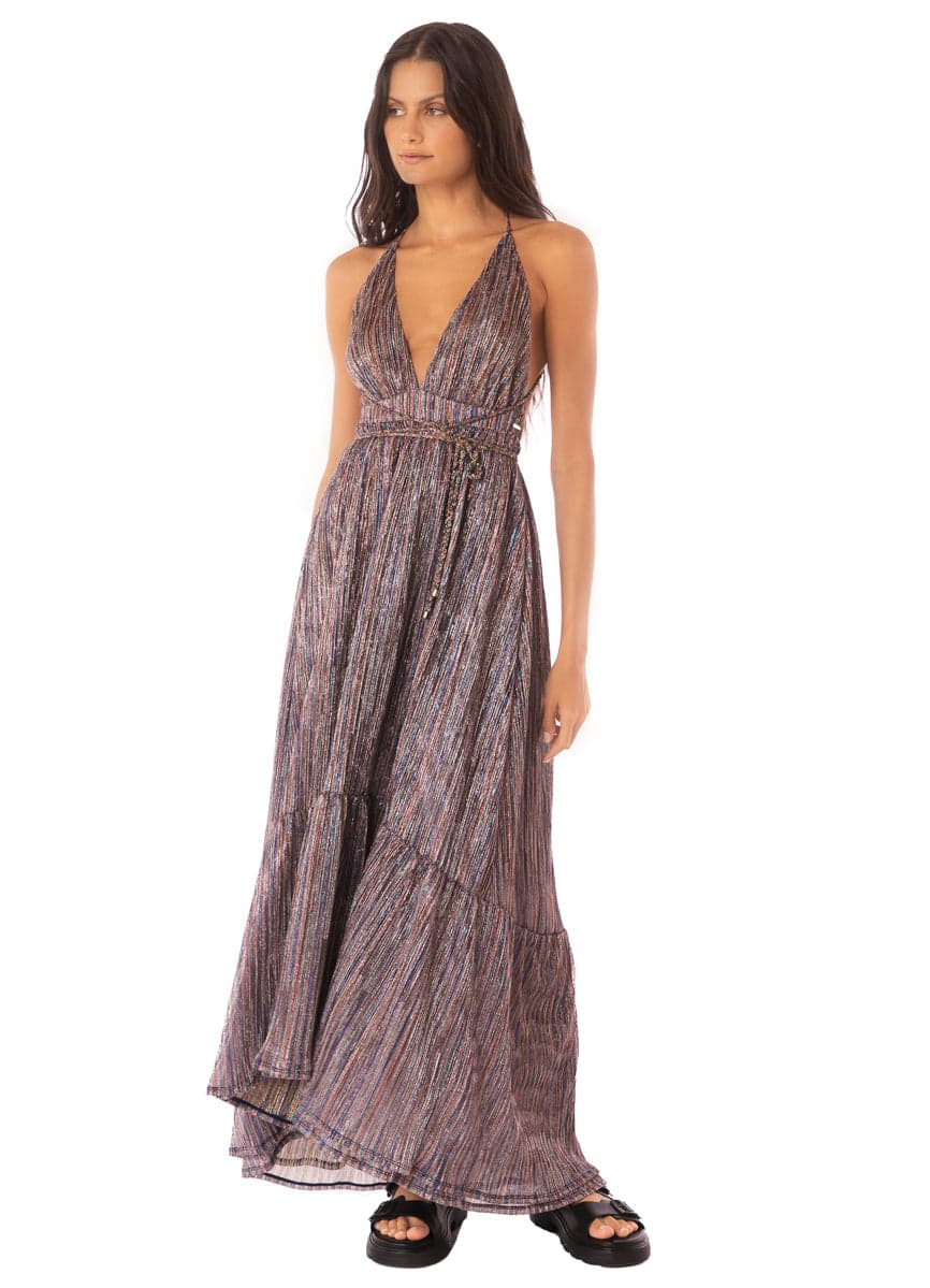 Maaji Golden Stripes Moon Bay Long Dress - imagen 1