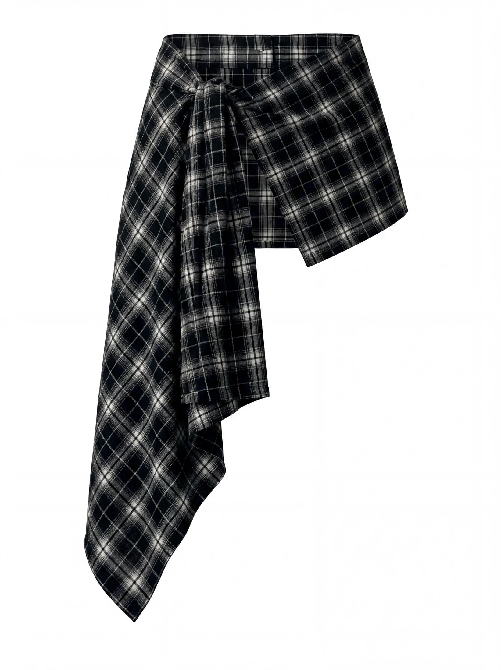 ASYMMETRIC CHECK OVERSKIRT