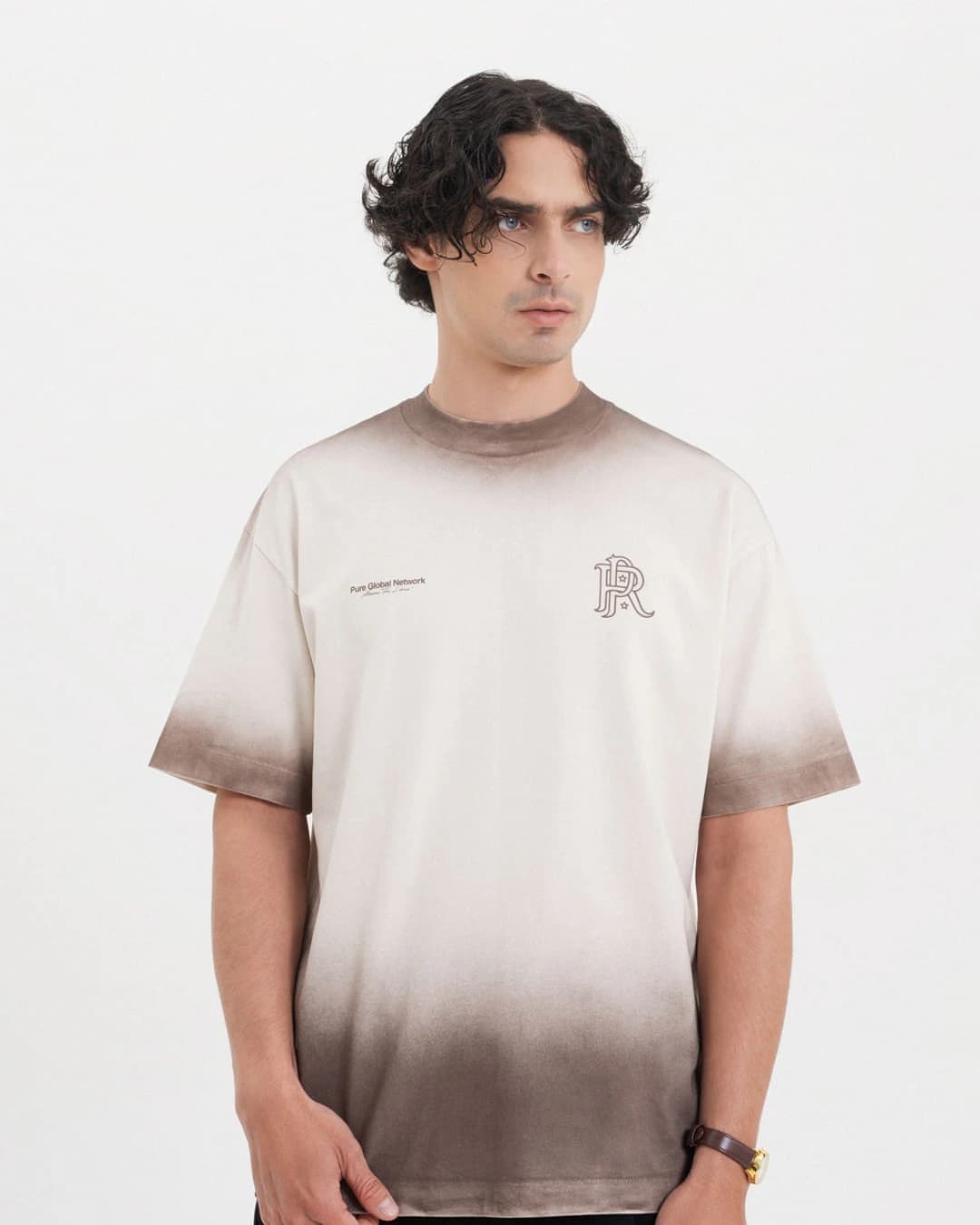 ACROSS THE LINES BROWN WASHED T-SHIRT - imagen 2