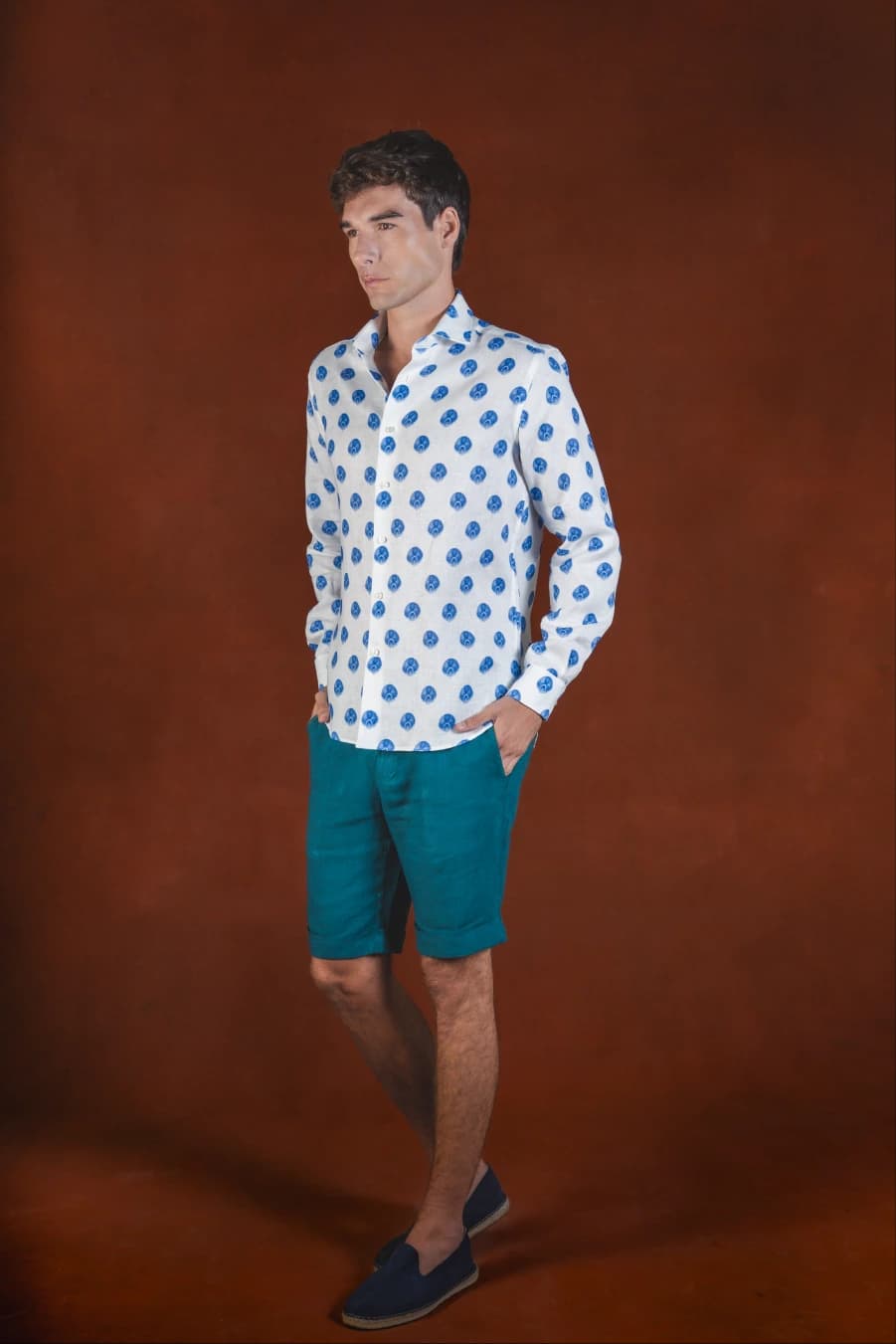 Men's Ventaligo linen shirt blue