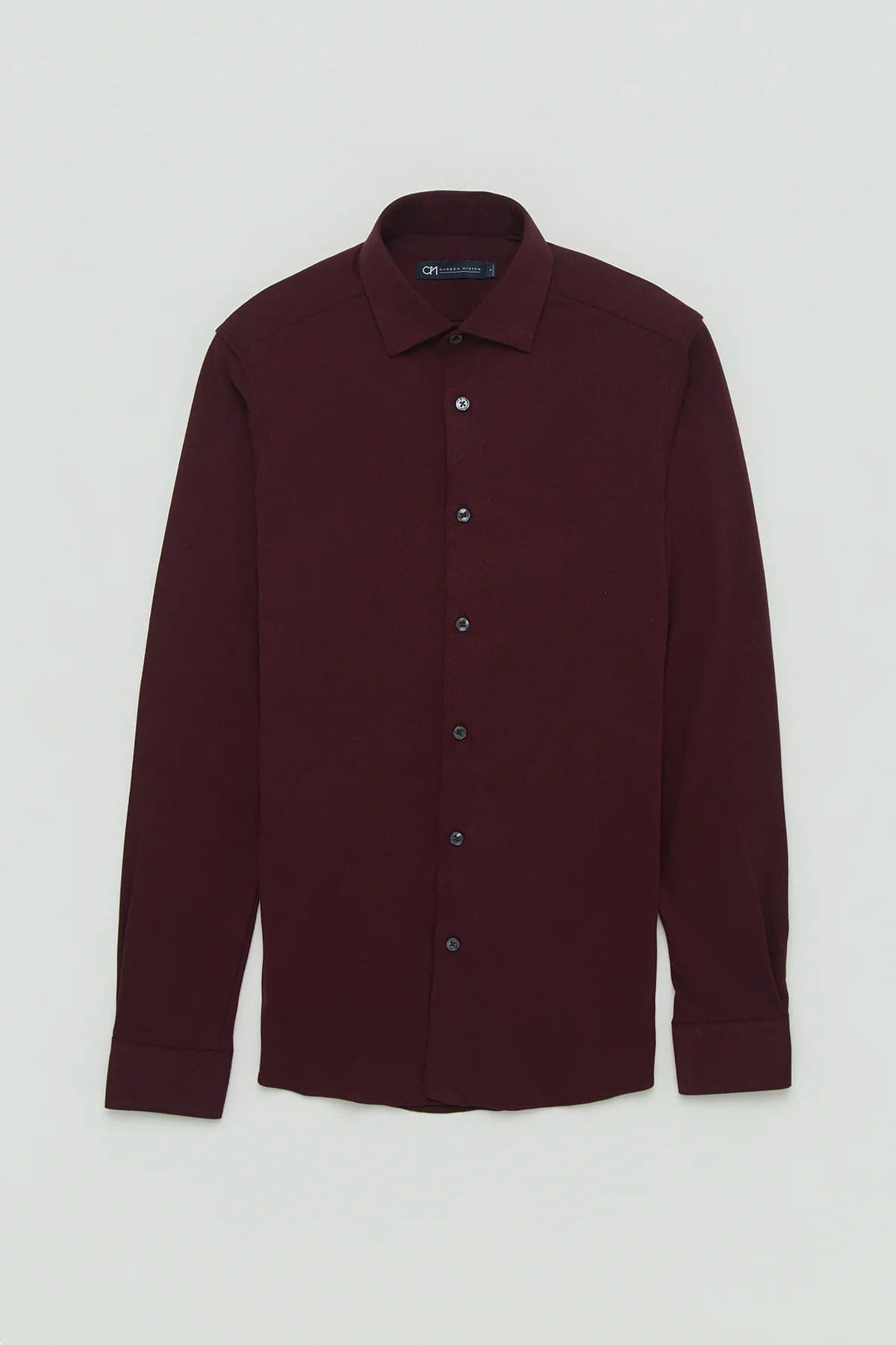 Camisa Piqué Algodón Borgoña - imagen 1