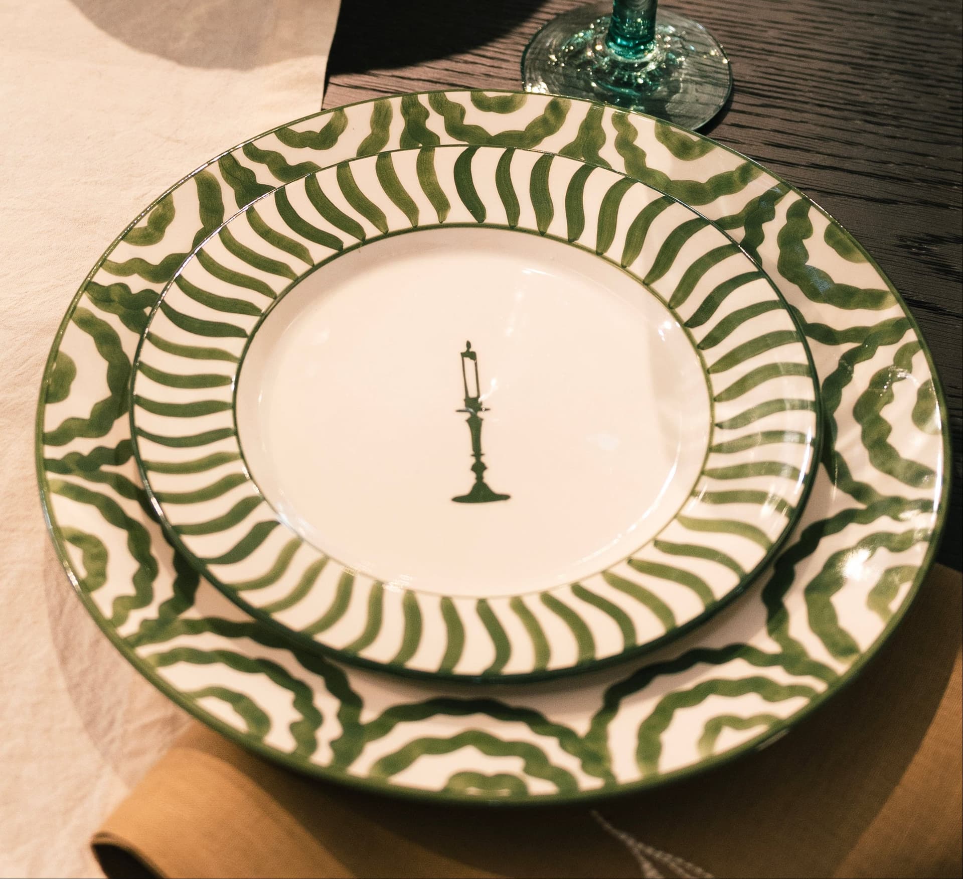SET PLATO POSTRE - VELA VERDE - imagen 3