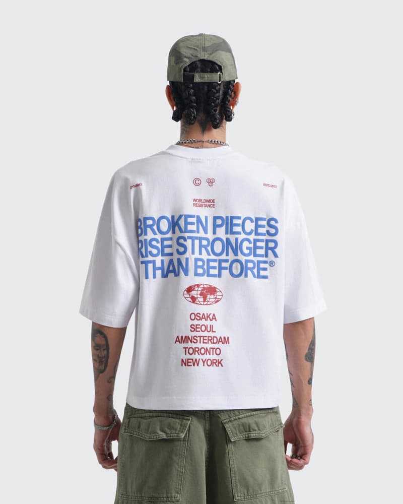 Camiseta  Blanca Boxy Broken - imagen 1
