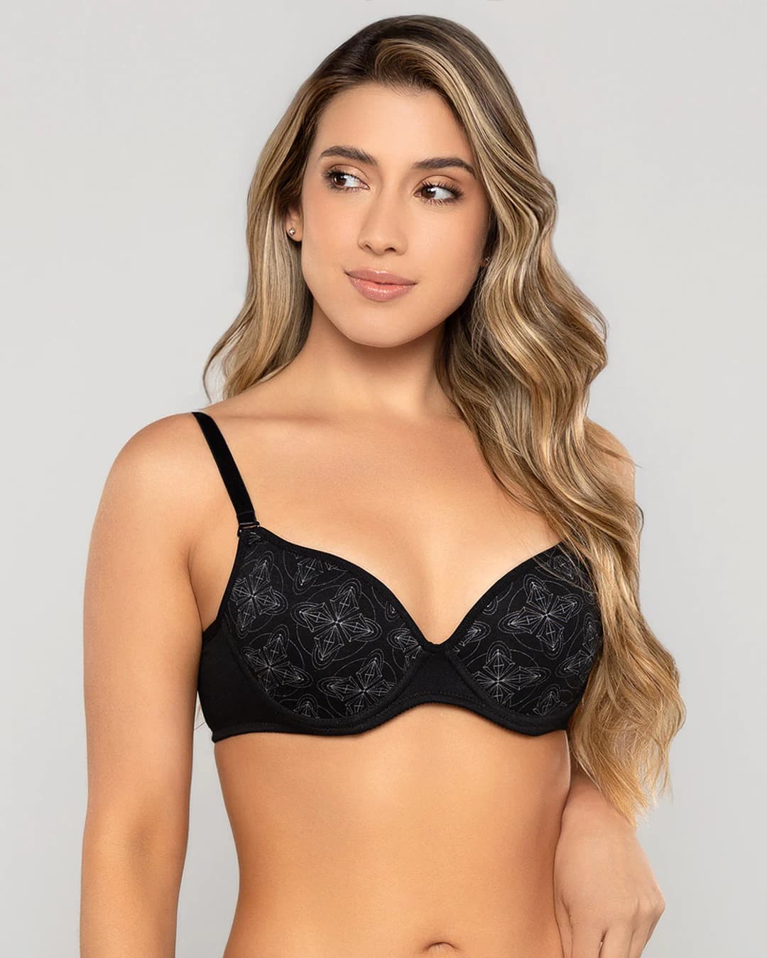 Brasier Media Copa en Algodón Estampado con Tirantes Ajustables Ref. 404 - imagen 7