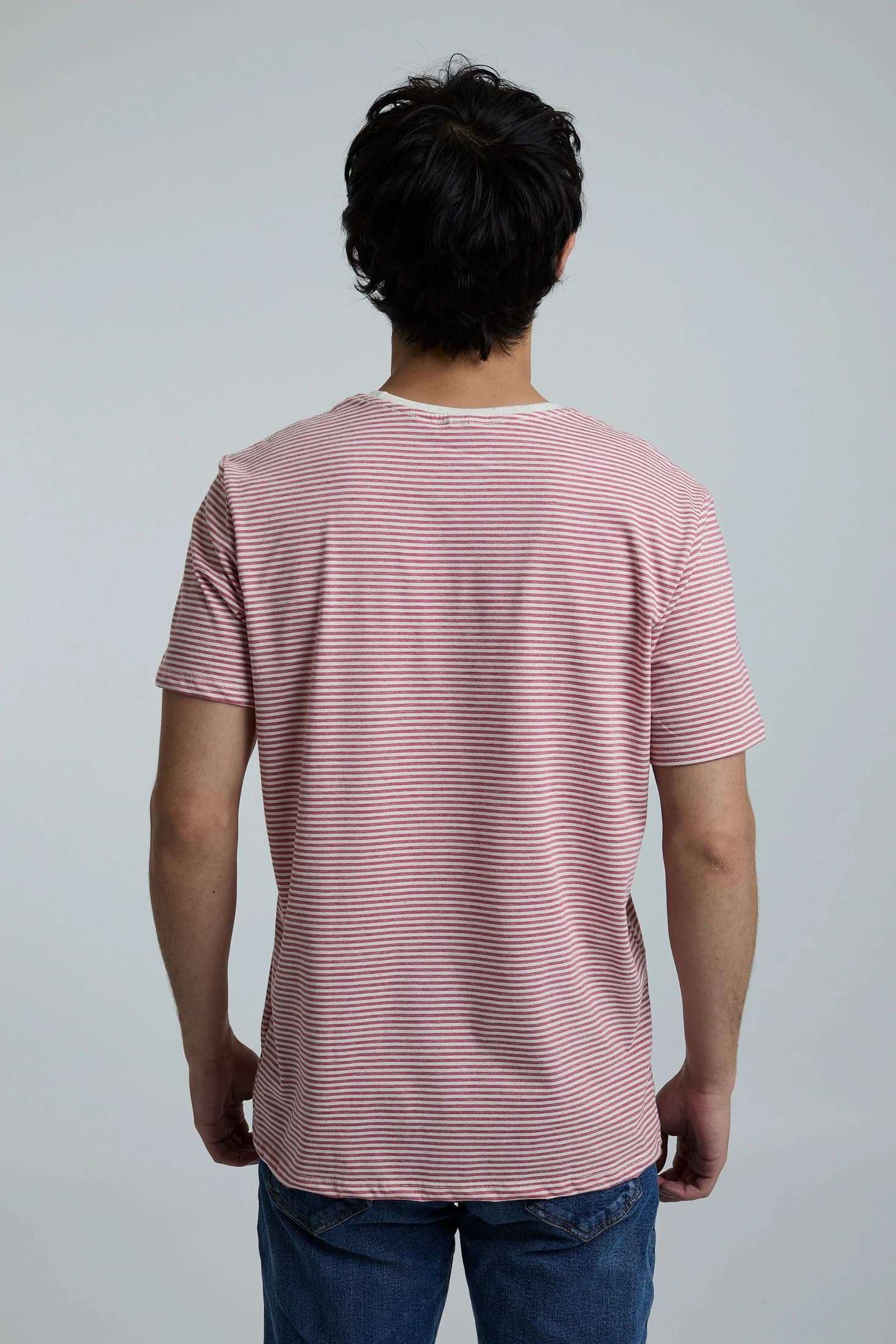 Camiseta Hombre Rayas Roja - imagen 2