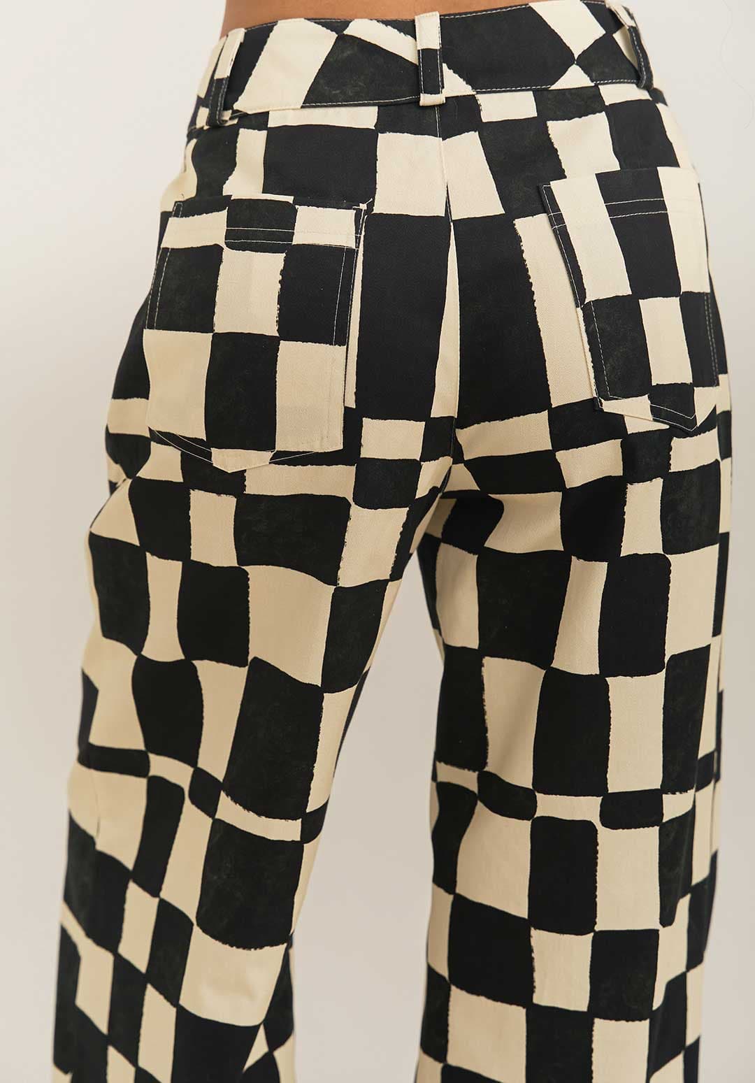 Pantalón Trama Blanco y Negro - imagen 3
