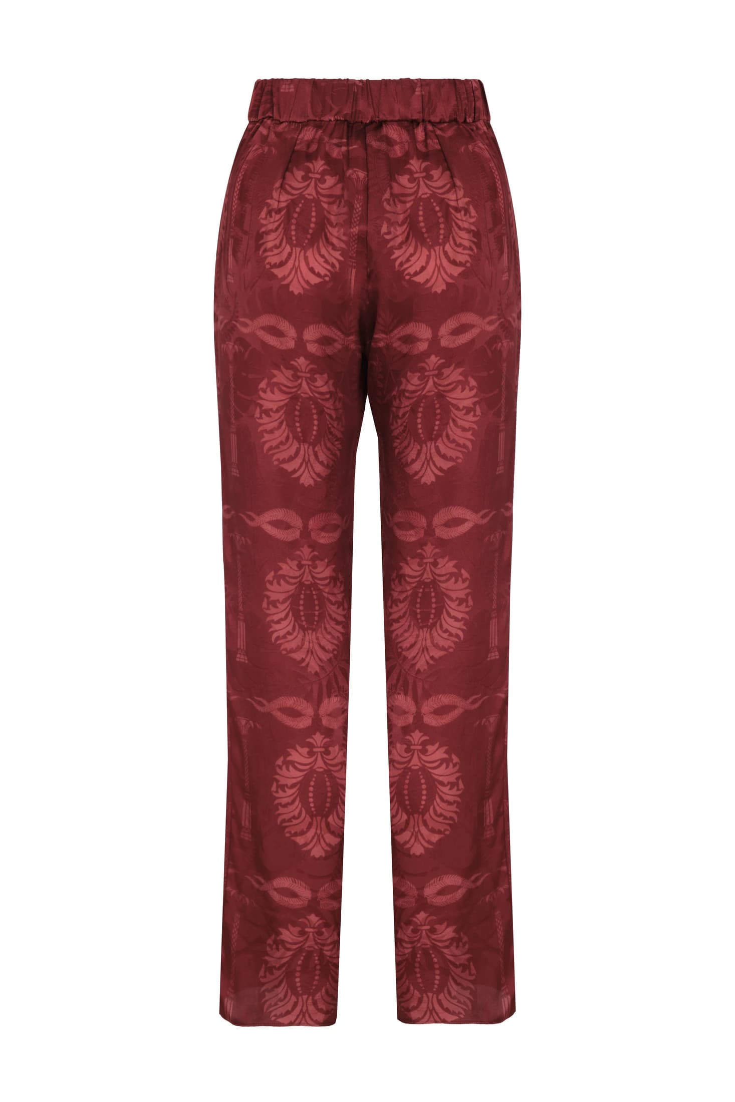 Santo Tomas Silk Jacquard Pants / Wine - imagen 4