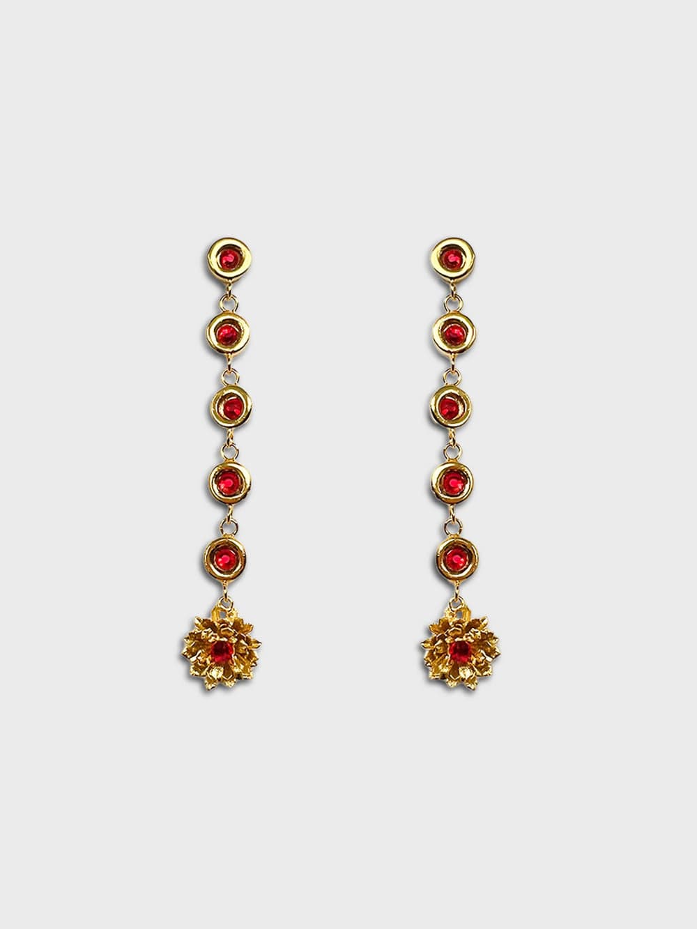 Aretes largos frailejón y cristal - imagen 3