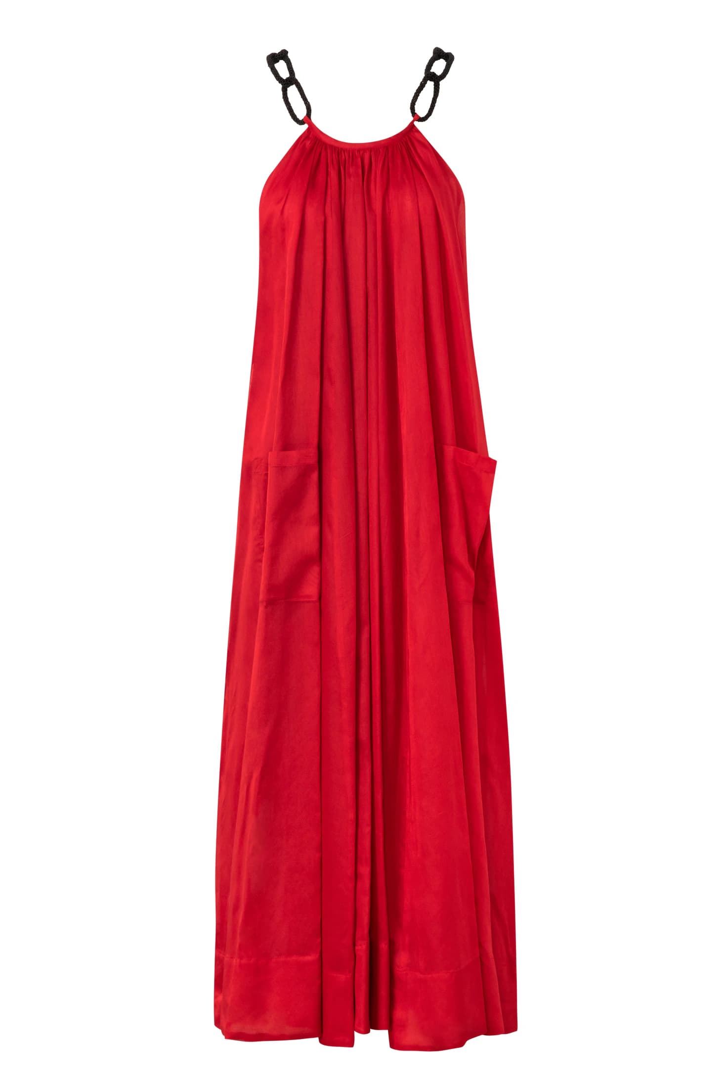 Embroidered Halter Cotton Voile Midi Dress - imagen 4