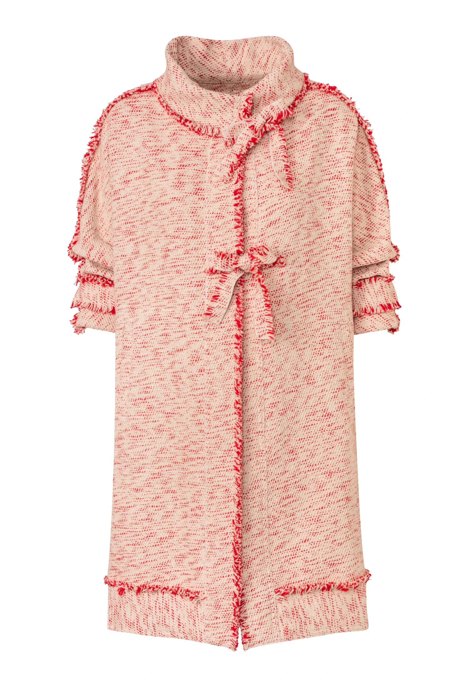 Compact Cotton Coat with Fringe Detail - imagen 2