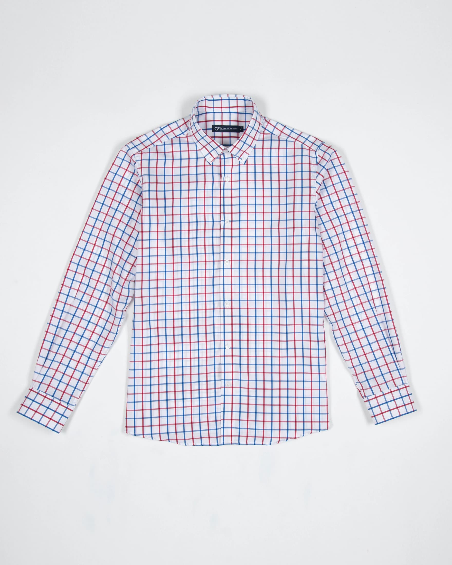 Camisa Cuadro Ventana Algodón Rojo Azul - imagen 1