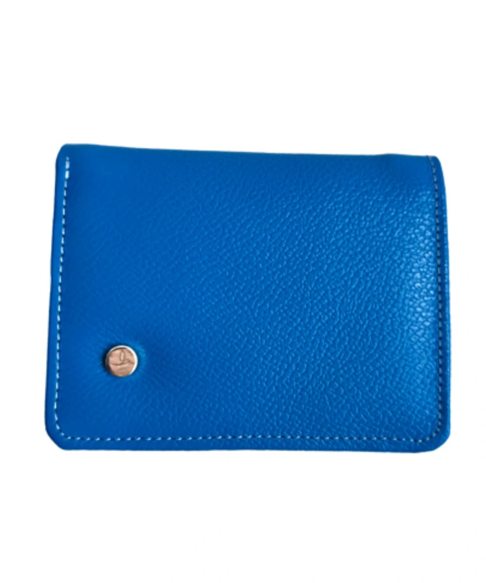 Billetera para mujer en cuero azul cobalto - imagen 1
