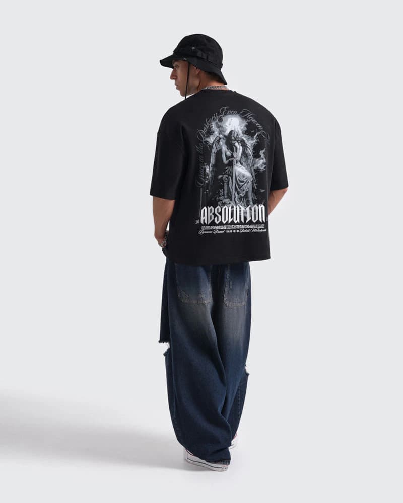 Camiseta Negra Oversize Rebellion - imagen 6