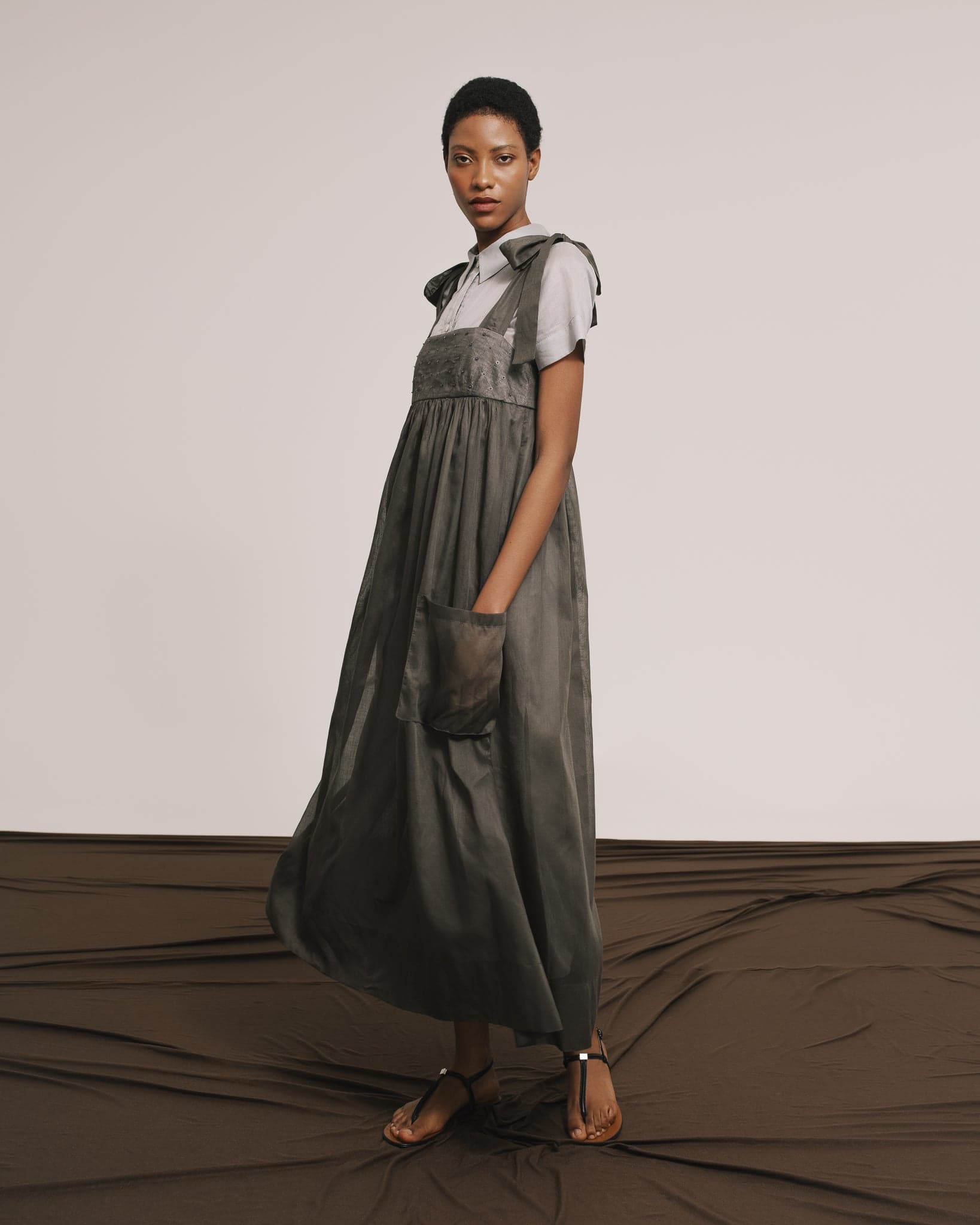 Embroidered Cotton Voile Midi Sundress - imagen 1