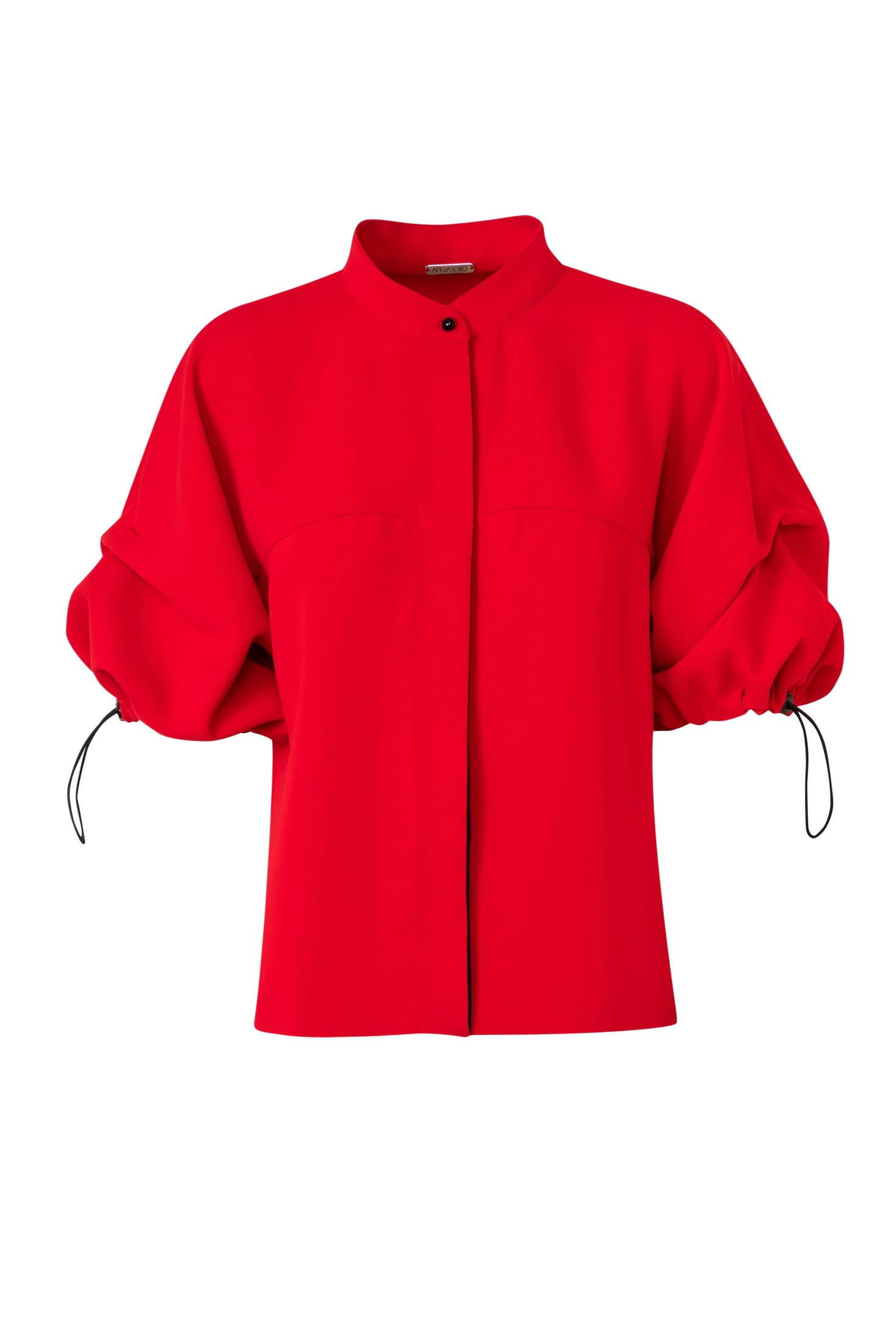 Nehru-Collar Kimono-Sleeve Blouse - imagen 3