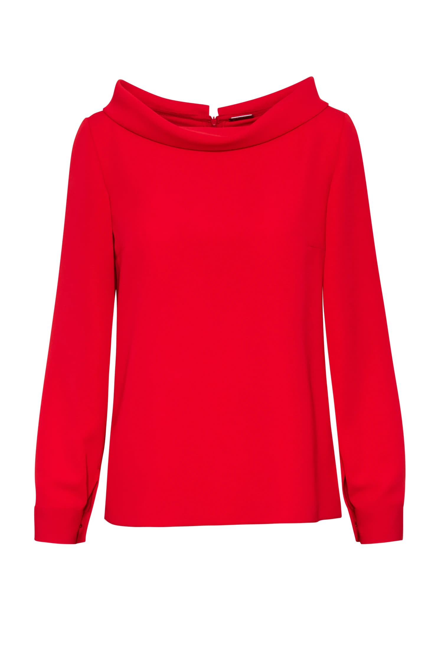 High-Neck Long-Sleeve Cady Blouse - imagen 4
