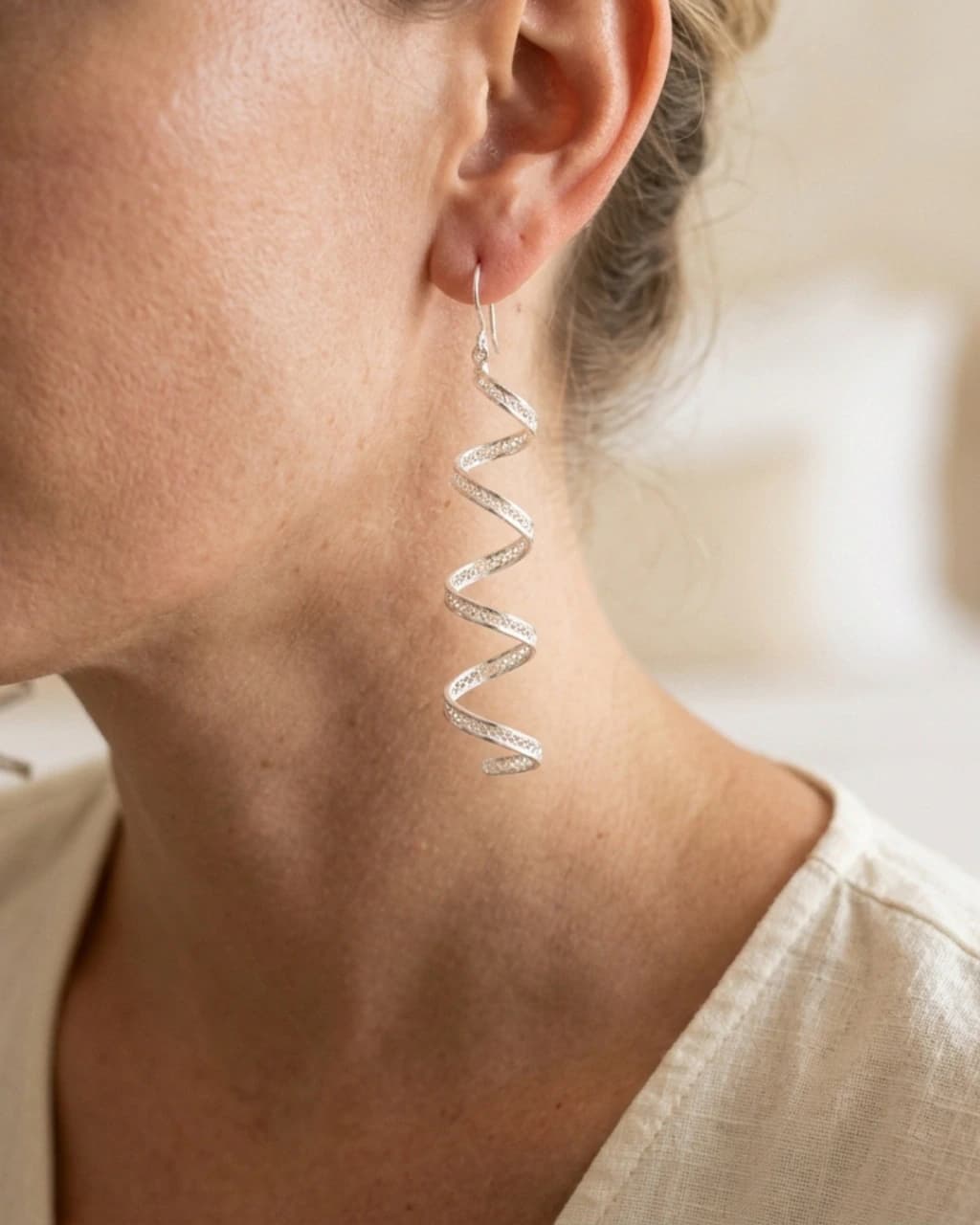 Aretes Espiral delgados en Plata ley 950 Filigrana - imagen 1