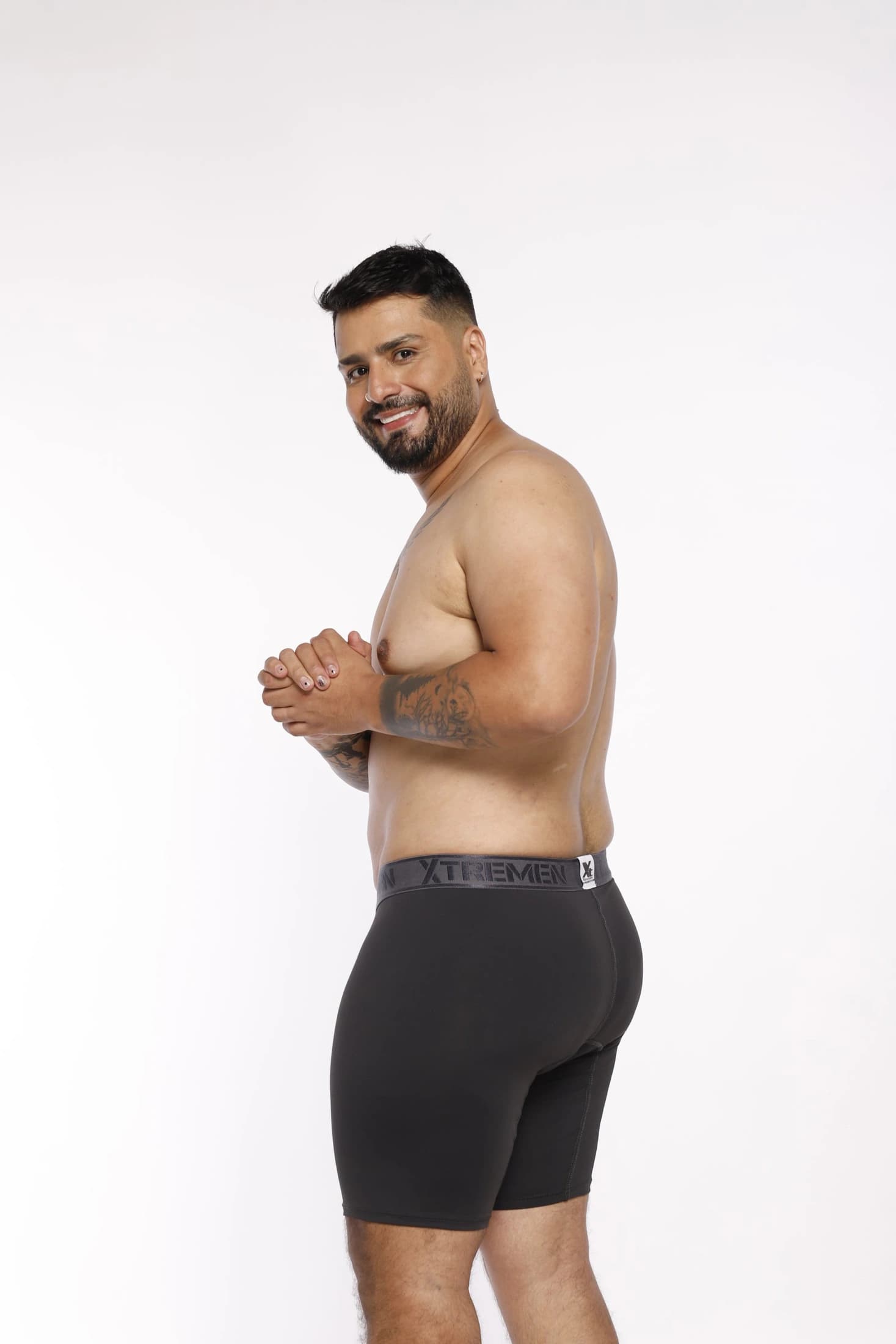 BOXER CLASICO EXTRAGRANDE MICROFIBRA NYLON  GRIS OSC - imagen 2