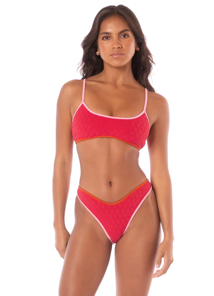 Maaji Apple Red Lane Classic Bralette Bikini Top - imagen 1