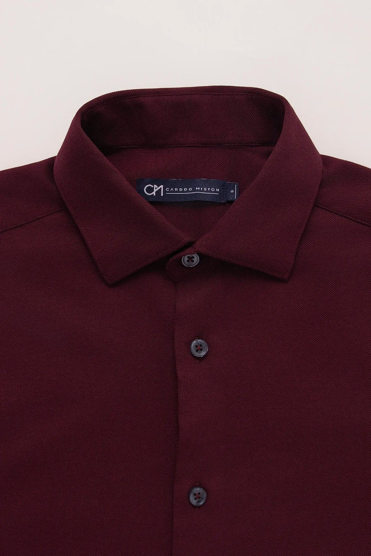 Camisa Piqué Algodón Borgoña - imagen 2