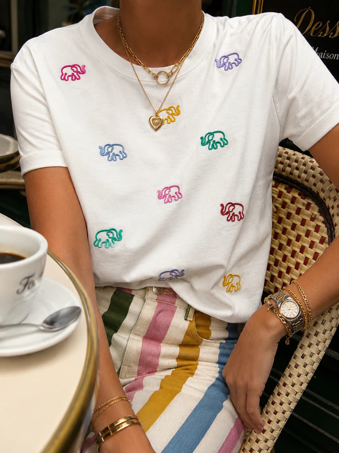CAMISETA ELEFANTES MULTICOLOR