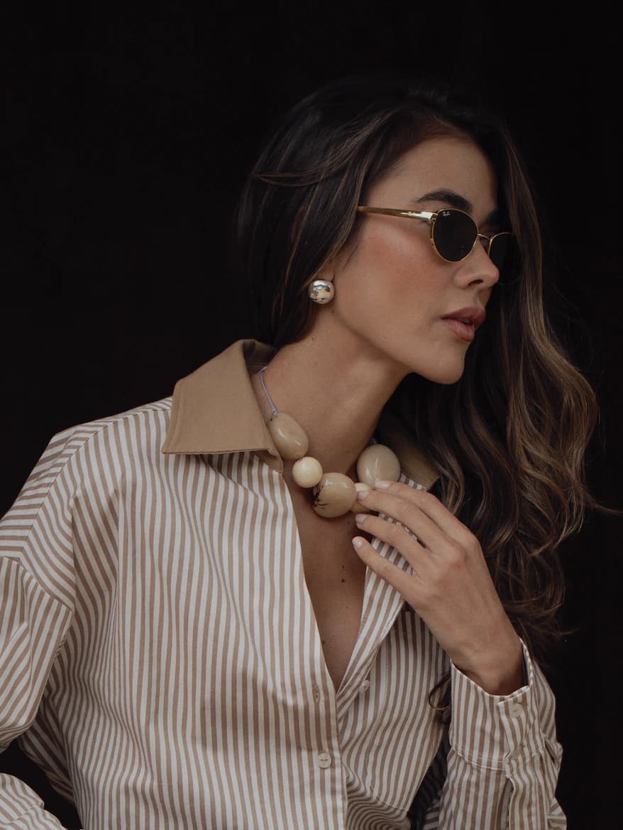 Collar Ori Maxi Semillas de Tagua y Madera | Marfil